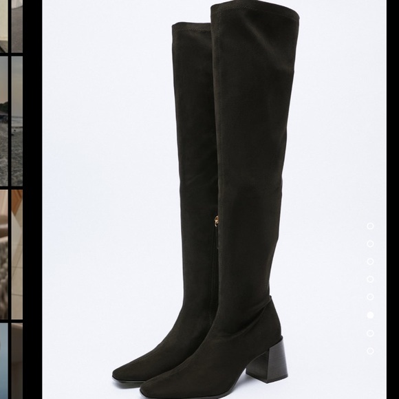 NWT Zara heeled over the knee black boots NWT - Picture 4 of 7